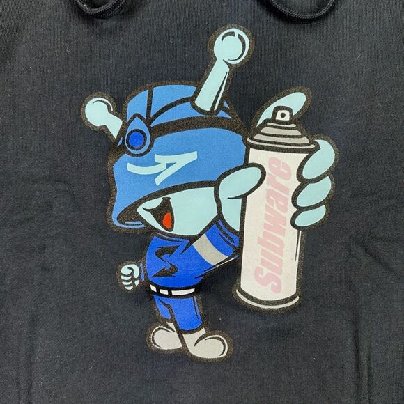 Subware Graffiti Spray Drawstring Hoodie Pullover - Size Medium - Picture 2 of 4